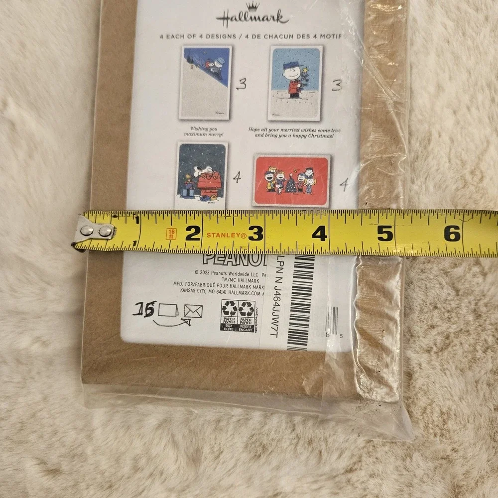 Hallmark Peanuts Snoopy Christmas Cards 14 Ct Envelopes Glitter Schulz 2023